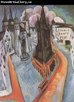 Ernst Ludwig Kirchner The Red Tower in Halle (mk09)